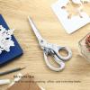 imageLIVINGO Sharp Scissors All Purpose 8 Inch Gradient Green Stainless Steel Comfort Grip Shears for Cutting Fabric Paper Ribbon in Office or HomeMarble White