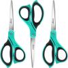 imageLIVINGO 3 Pack Sharp Scissors 85 inch Comfort Grip Scissors All Purpose for Office Stainless Steel Shears for Home Heavy Duty Cutting Fabric Sewing Paper School Crafting DIYBlue