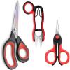imageLIVINGO 45 Small Sharp Embroidery Scissors Precise Detail Pointed Tip Stainless Steel Shears for Cutting Fabric Needlework Thread Yarn Craft Sewing Scrapbook Paper 2 Pack RedBlackSewing Scissors Set