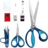 imageLIVINGO Fabric Sewing Scissors Set All Purpose  Heavy Duty Tailor Shears with Small Embroidery Thread Snips Sewing Kit for Home Crafting Cutting 95quot ampamp 5quot ampamp 45quot Blue Comfortable Handles