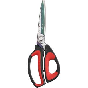 imageLIVINGO 10quot Multipurpose Heavy Duty Scissors Premium Titanium Coating Forged Stainless Steel Tool Industrial Shop Shears for Household Pruning Gardening Fabric RedBlackRed