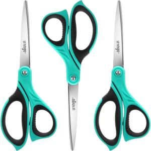 imageLIVINGO 3 Pack Sharp Scissors 85 inch Comfort Grip Scissors All Purpose for Office Stainless Steel Shears for Home Heavy Duty Cutting Fabric Sewing Paper School Crafting DIYBlue
