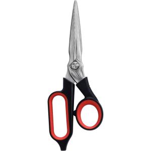 imageLIVINGO Damascus Steel Scissors Heavy Duty  10 Inch Forged Steel Sharp Shears All Purpose with Holster for Sewing Crafting Cutting Leather Fabric Cardboard Rope Industrial Home Office