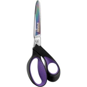 imageLIVINGO Industrial Scissors Heavy Duty 9quot Professional Multipurpose Shears Sharp Stainless Steel  Forged Titanium Coated Scissors for Fabric Sewing Carpet Craft Workshop Outdoor Home OfficePurple