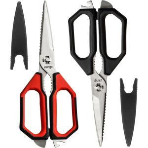imageLIVINGO Kitchen Scissors 2 Pack 925quot Utility All Purpose Poultry Shears Heavy Duty Dishwasher Safe Come Apart Sharp Stainless Steel Cooking Food Scissors for Cutting Meat Chicken Vegetable FishE  Kitchen Shears