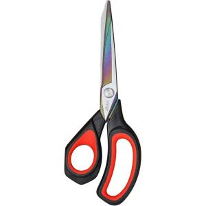 imageLIVINGO Left Handed Fabric Scissors  95 inch Sharp Titanium Coated Stainless Steel Sewing Shears for Crafting Office Dressmaking Cutting Clothes Leather Paper