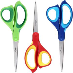 imageLIVINGO Left Handed Scissors All Purpose  3 Pack 85 Inches Stainless Steel Sharp Adult Scissors for School Office Home Crafting Sewing Cutting Fabric Paper